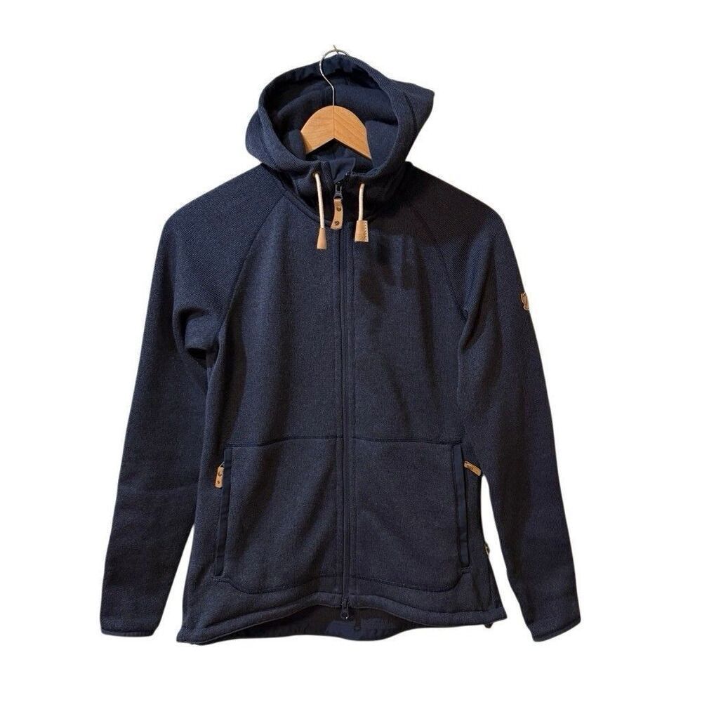 Fjällräven Women’s Ovik Fleece Hoodie Full Zip Jacket Size Small